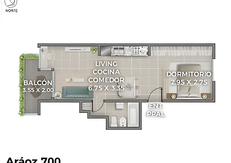 Nuevo y Encantador Estudio en Palermo