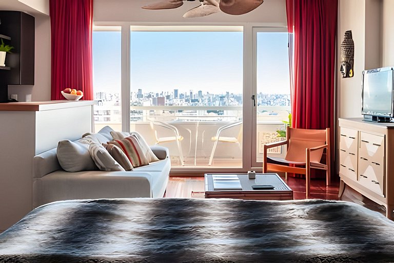 Espectacular Studio con Super Vistas, Piscina, Gym