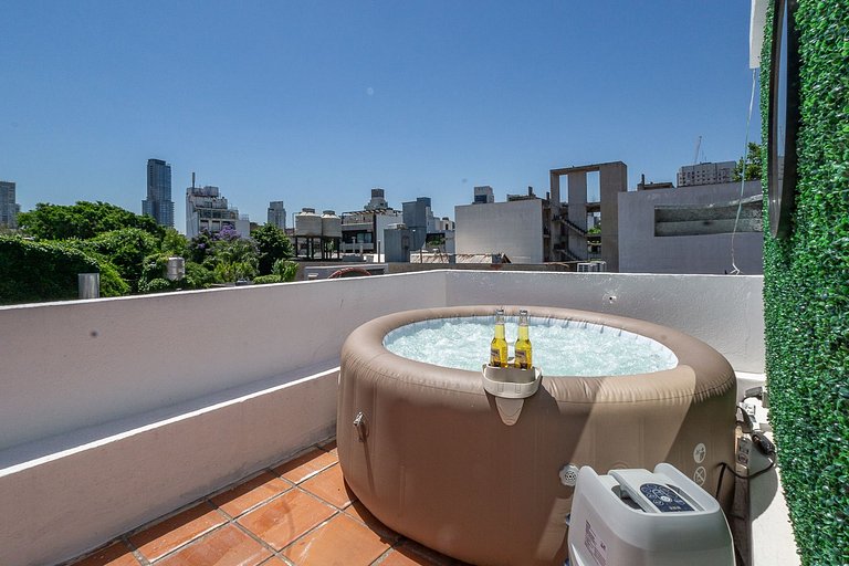 Ideal Familias con Terraza Privada, BBQ y Jacuzzi!