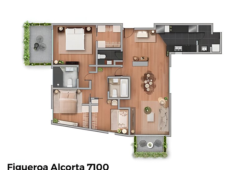 Espacioso 3BR y 2 Terrazas Cerca de Parques
