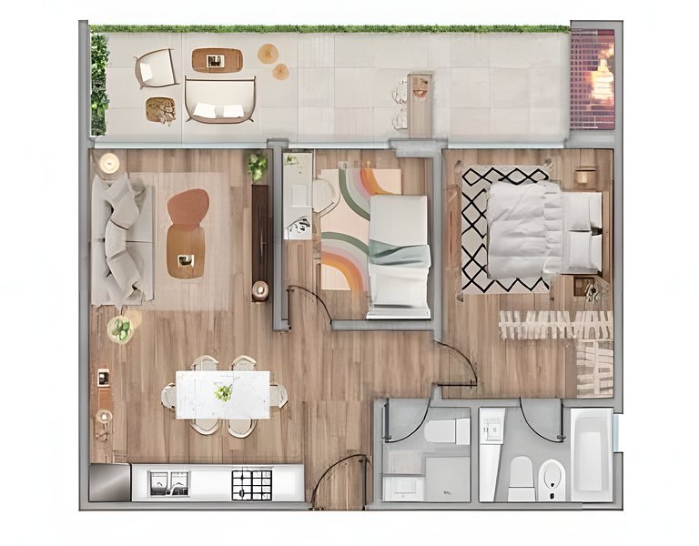 Perfecto 2BR Palermo Hollywood Terraza y Parrilla